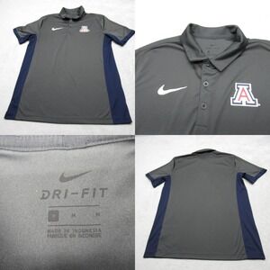 Arizona Wildcats Polo Shirt Mens Medium Nike Gray‎ Dri-FIT Short Sleeve Athletic